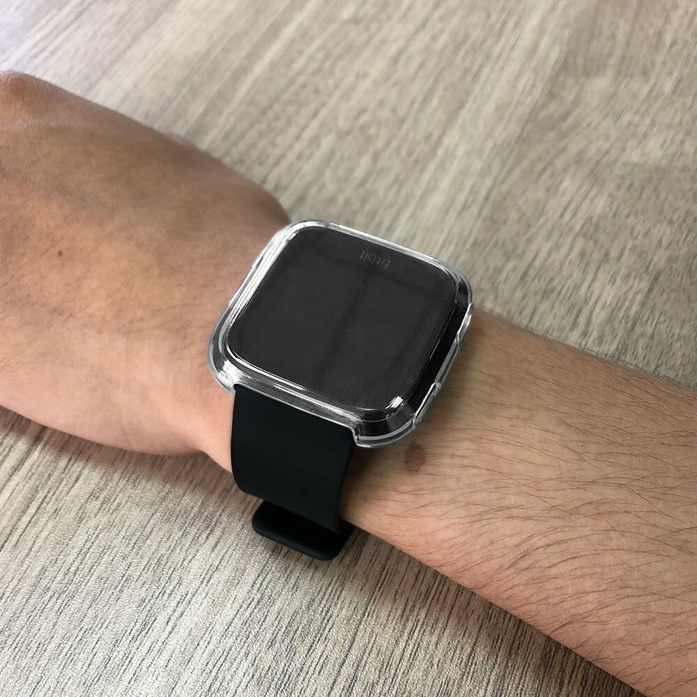 Silicone Protective TPU Frame Cover Case with Screen Protector For Fitbit Versa