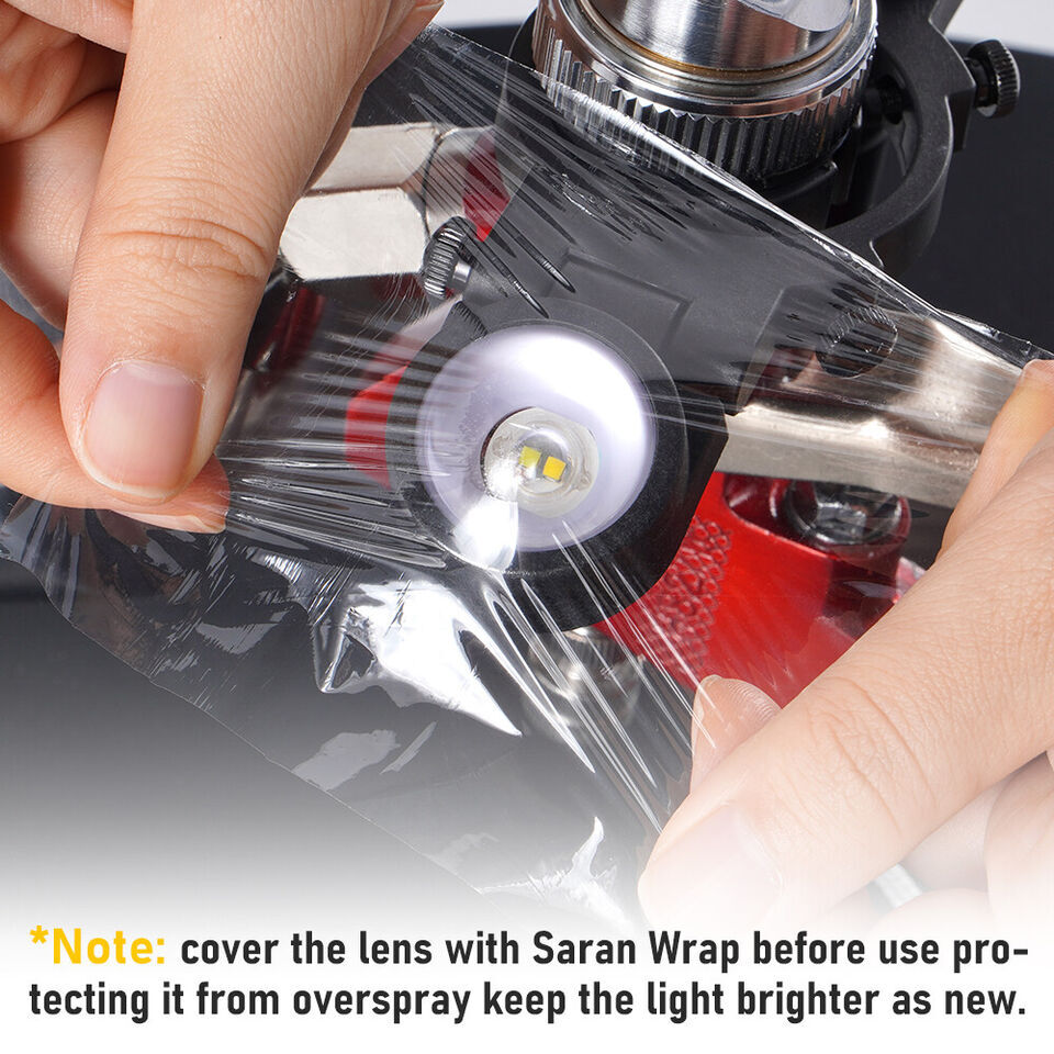 Spray Gun Adjustable LED Light Fits for All Spray Guns Night Painting Work USA