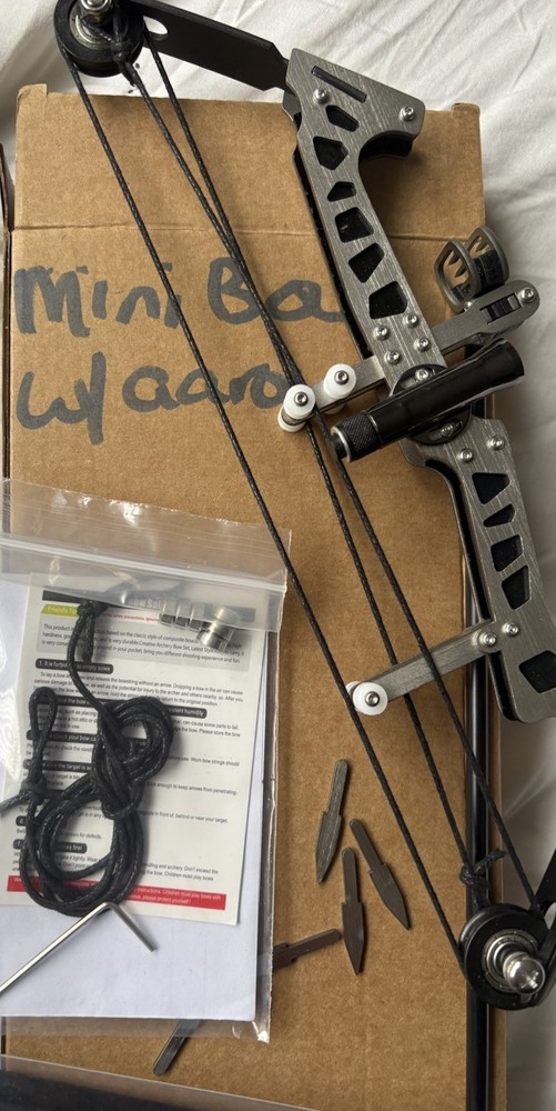 10 Inch Mini Compound Bow Kit With Arrows Pocket Bow Open Box
