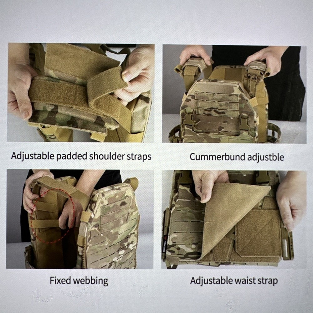 Tactical Vest for Men - Lightweight Quick Release Modular Vest Adjustable