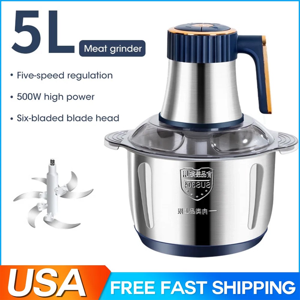 500W Electric Food Chopper Electric Stainless Steel Processor Meat Grinder Mixer