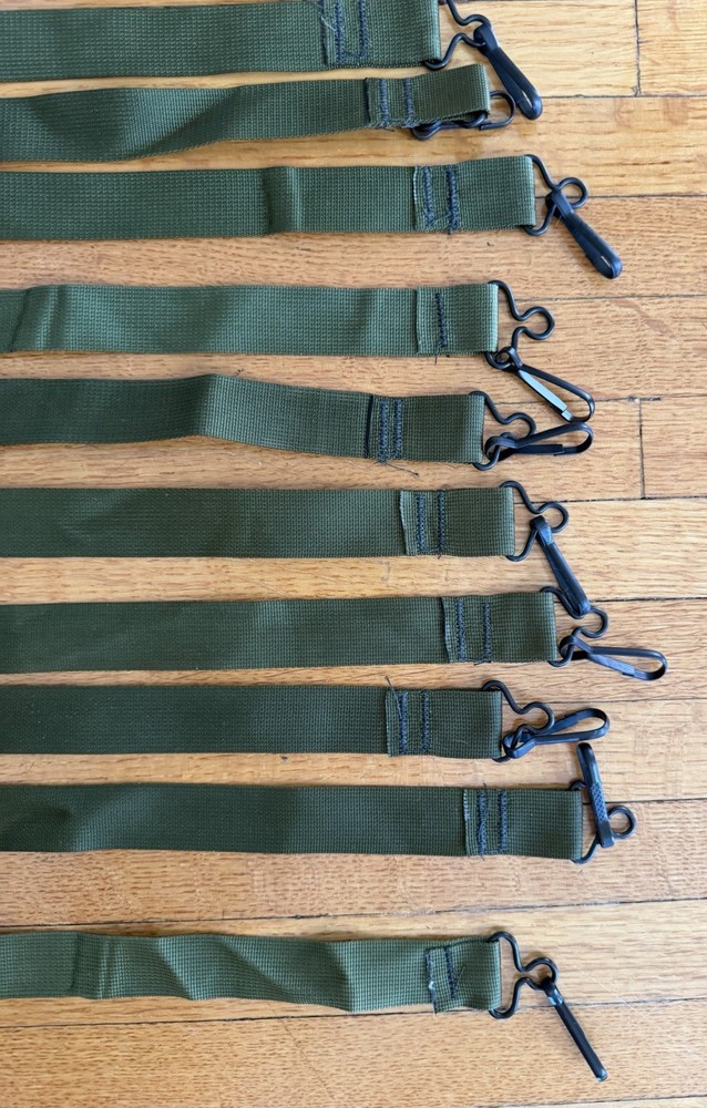 Military Surplus Strap Webbing with Hooks Olive Drab 38"