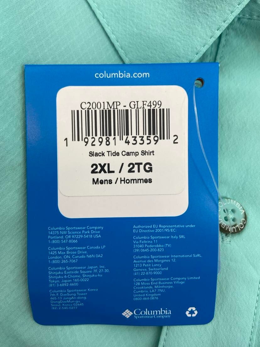 Columbia PFG Slack Tide Camp SS Button Up Shirt Mens 2XL