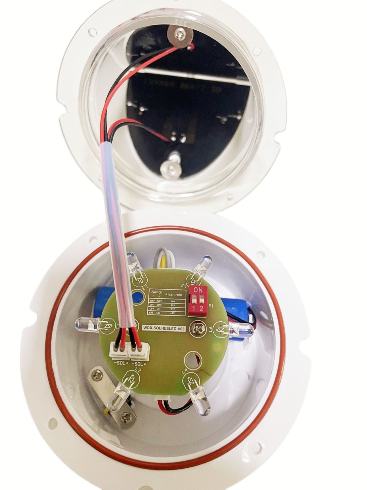 Marine Solar Warning Light - PRO WHITE LED Marine Dock Barge Safety Beacon Light