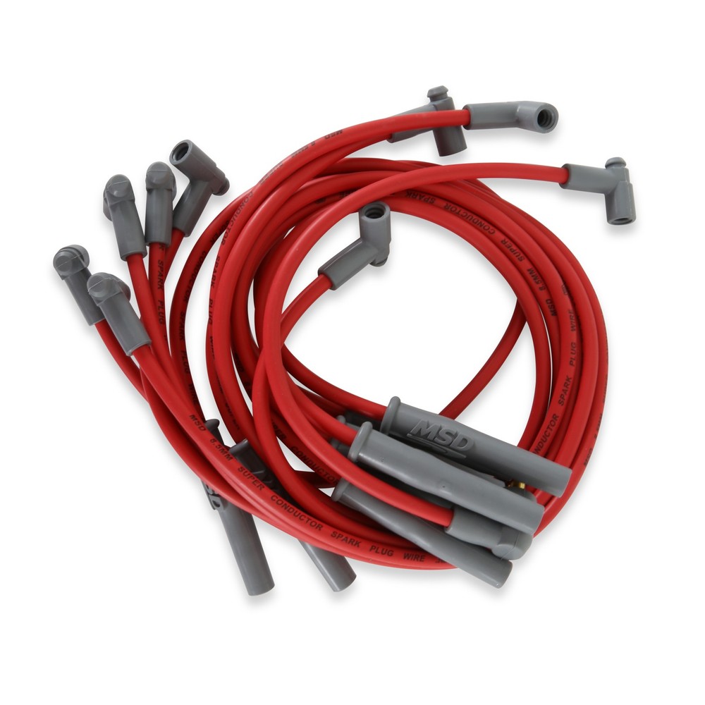 MSD 35389 Super Conductor Spark Plug Wire Set, Red