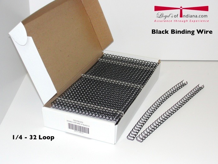 Double Loop Wire Binding Supplies, 1/4" Black (100 pcs)