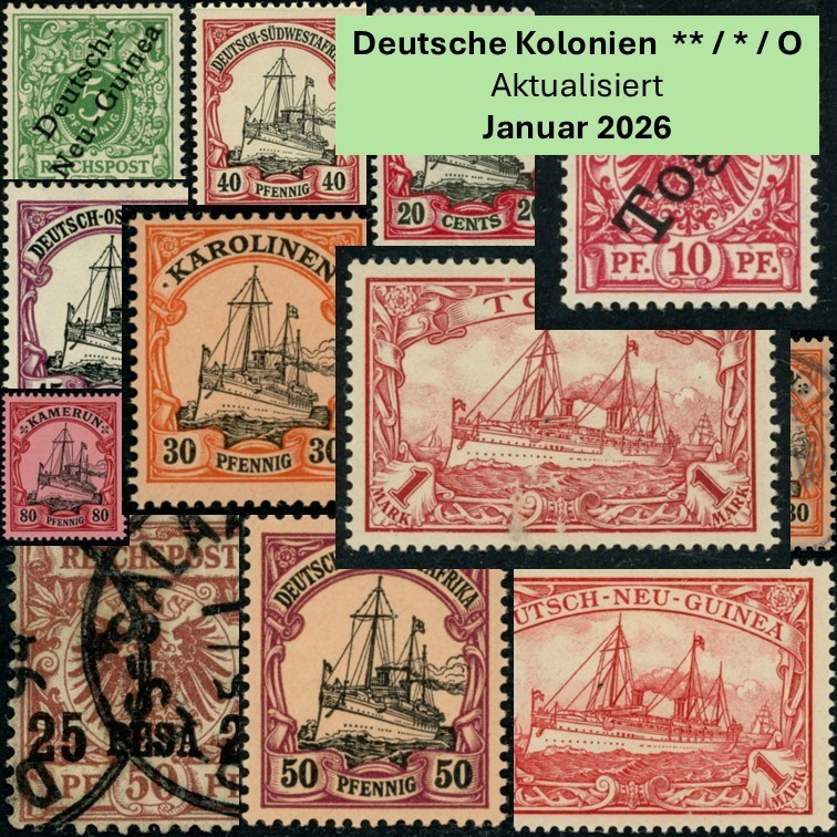 German Colonies: MNH, Unused, Stamped Selection