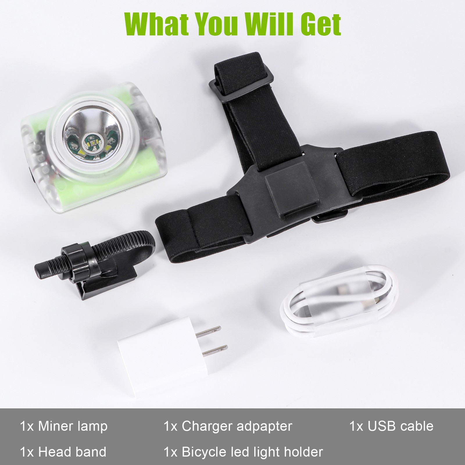 Superbright LED Rechargeable Hard Hat Waterproof Mining Light with Charger IP68