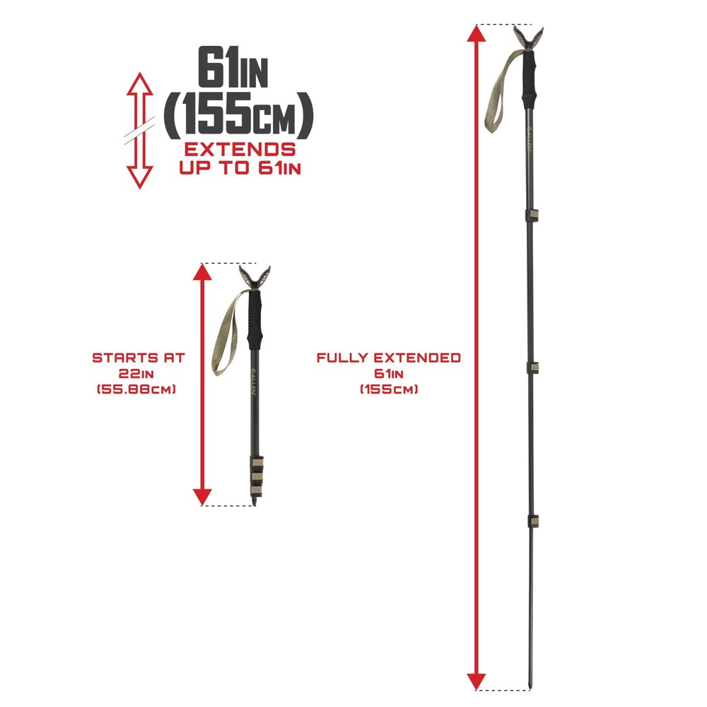 Adjustable Monopod Shooting Stick & Gun Rest - Versatile Hunting Accessory