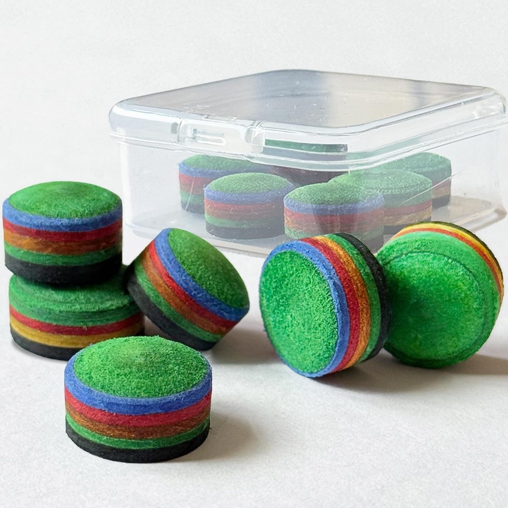 Pool Cue Tips Replacement Kit - Billiard Stick Tips with Storage Box for Repair