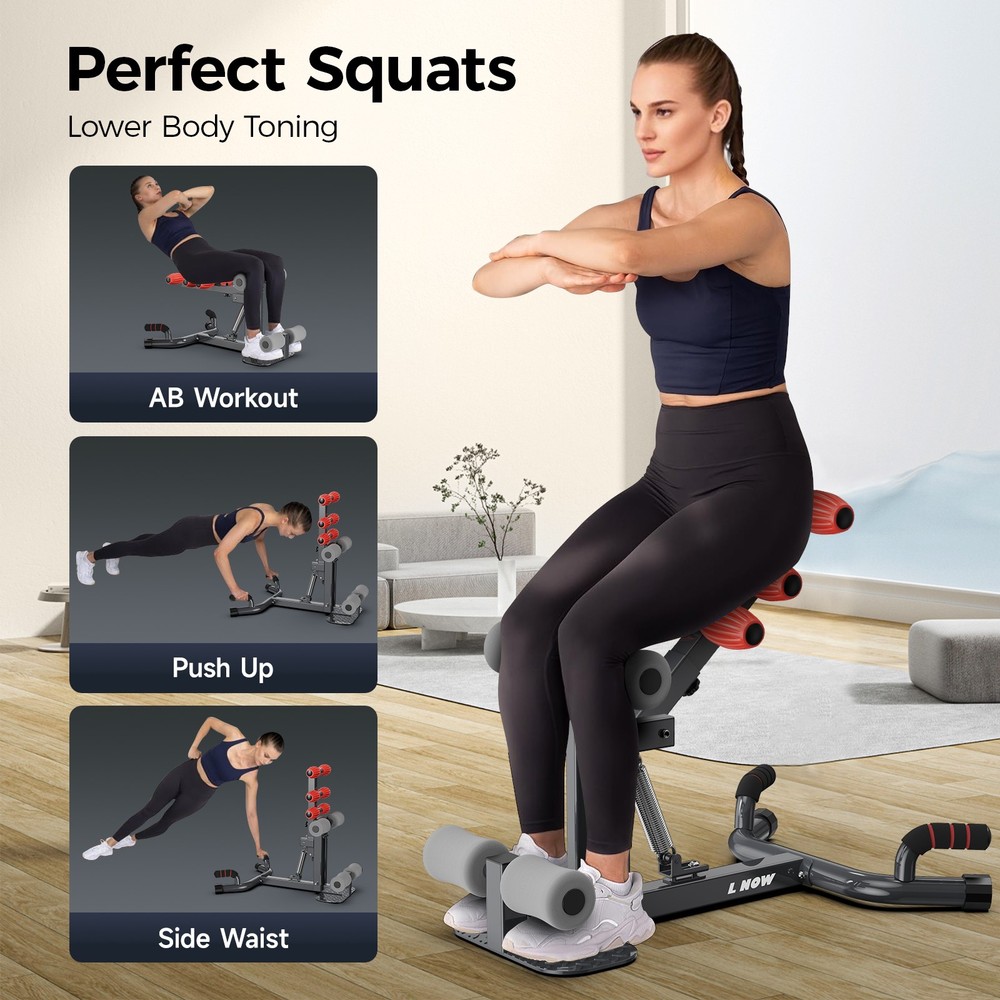 Deep Squat Machine Adjustable Glutes Trainer Machine Core & Leg Exercise Home
