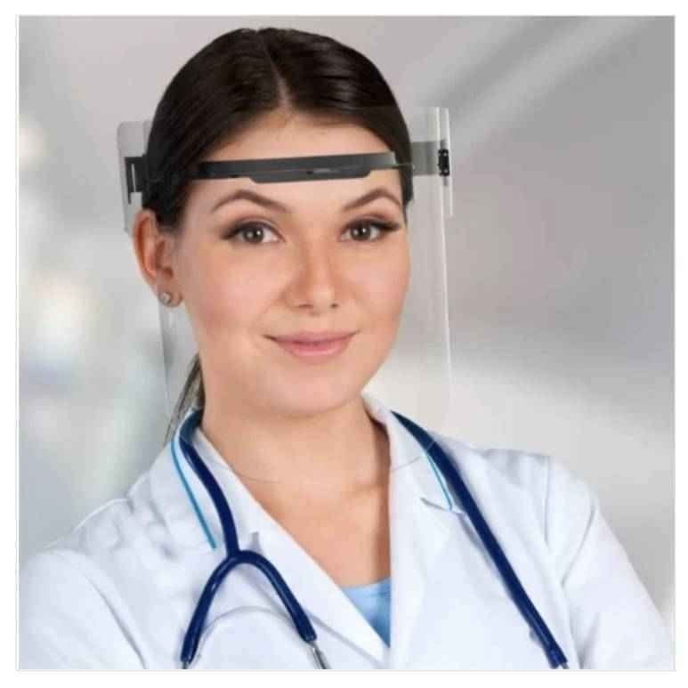 NEW reusable all plastic face shield mask visor PPE with adjustable rubber strap