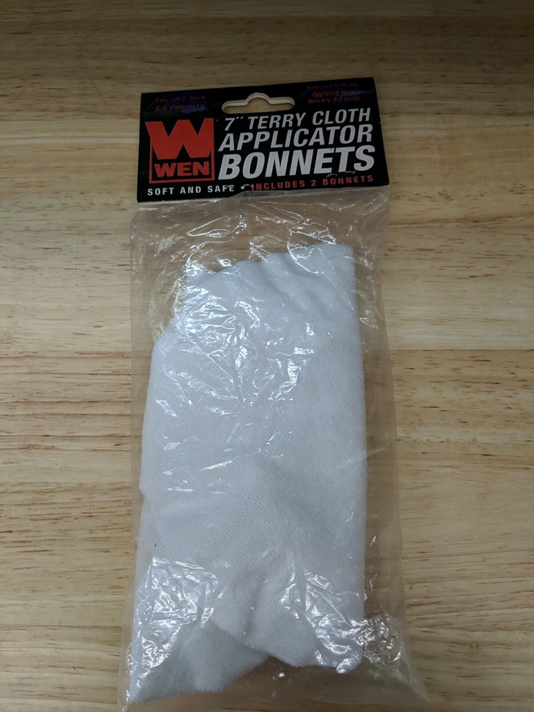 WEN 7A324 7-Inch Terry Cloth Applicator Bonnets (2-Pack)