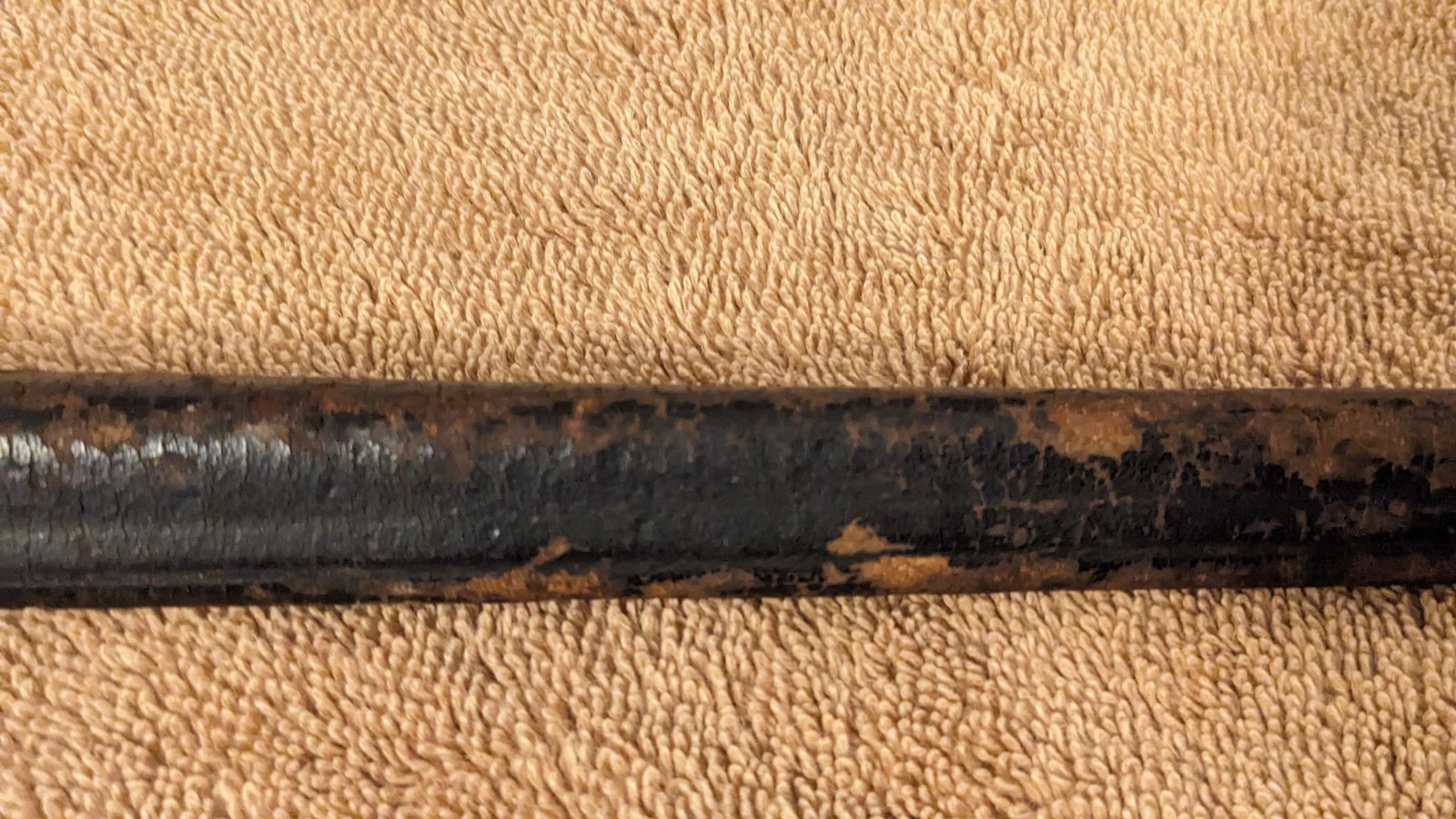 1876 Martini Henry British socket bayonet with leather scabbard Boer War WWI