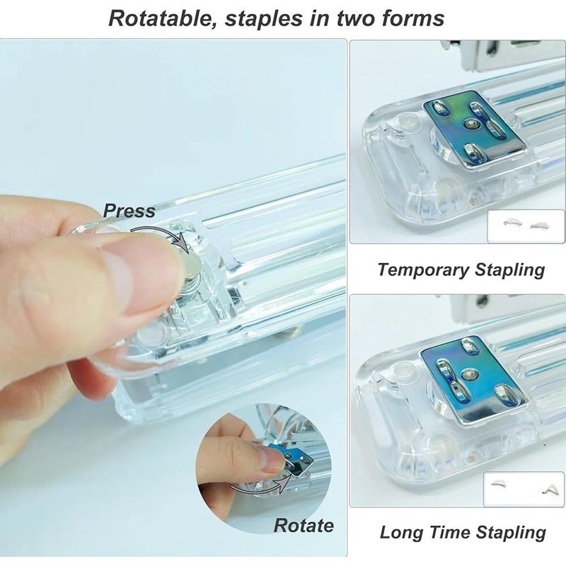 Acrylic Stapler Office Supplies Desktop Essential Document Binding Tool New