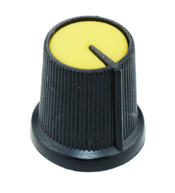 10 x Yellow 6mm Pointer Potentiometer Control Knob