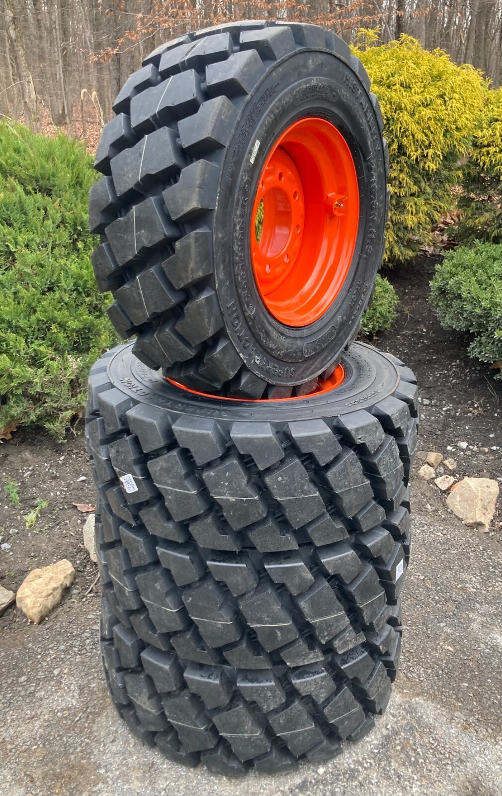 4 HD 12-16.5 Skid Steer Tires/Wheels/Rims for Bobcat & more-12X16.5-14PLY
