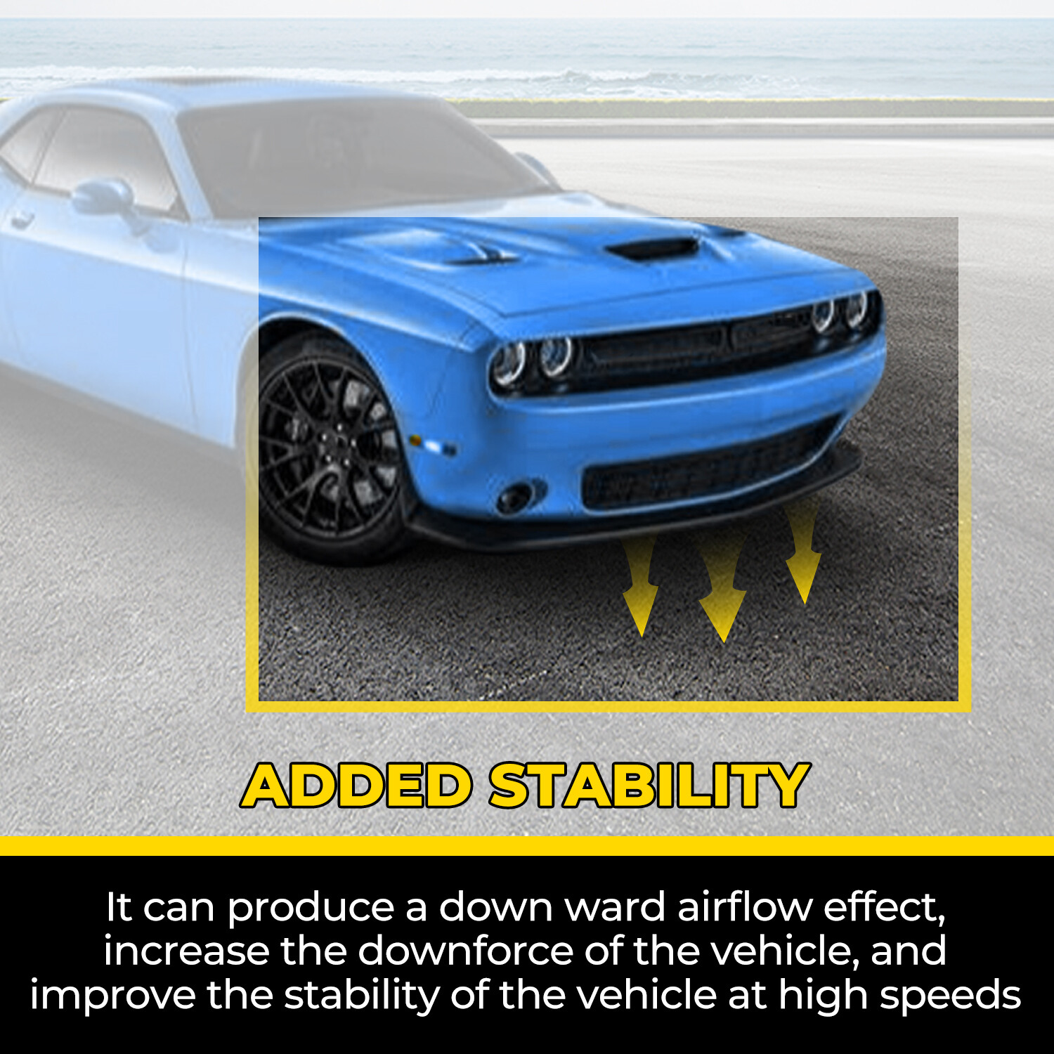 For Dodge Challenger SXT & R / T 2015-2023 Front Bumper Lip Valance Splitter