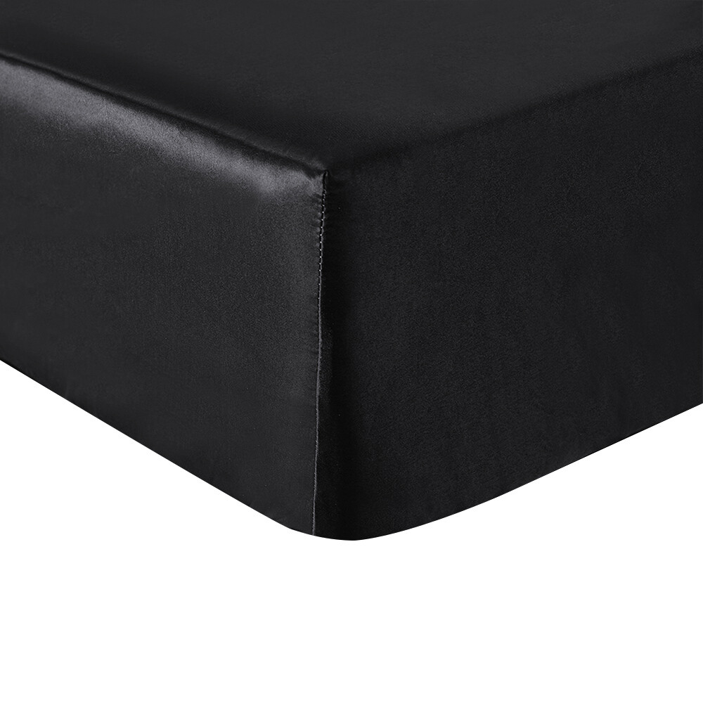 4 Pcs Smooth Satin Silk Sheet Set Deep Pocket Bed Sheet Wrinkle Fade Resistant