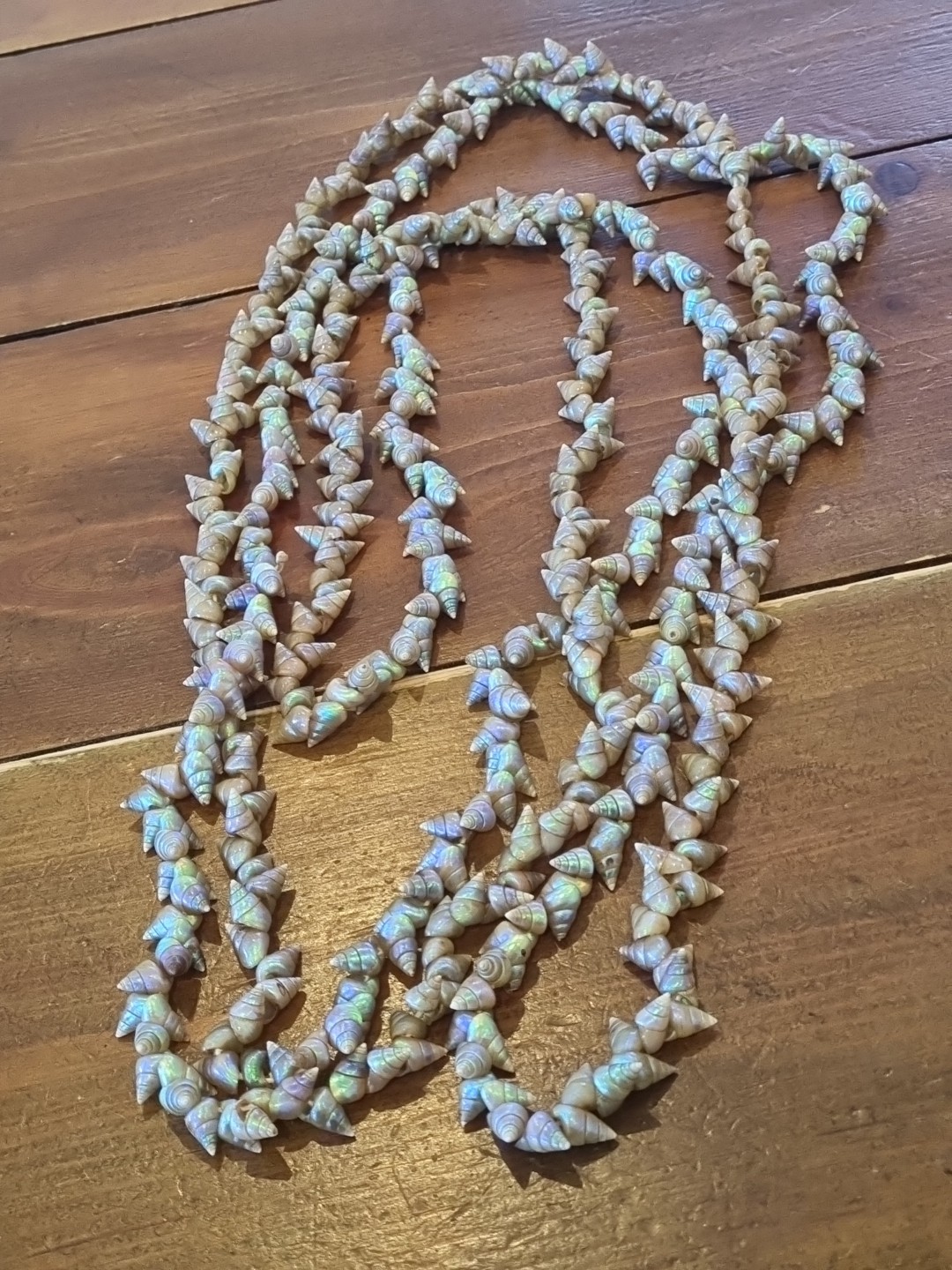 SUPERB VINTAGE TASMANIAN ABORIGINAL MAIREENER SHELL NECKLACE LONG 123cms 1930s