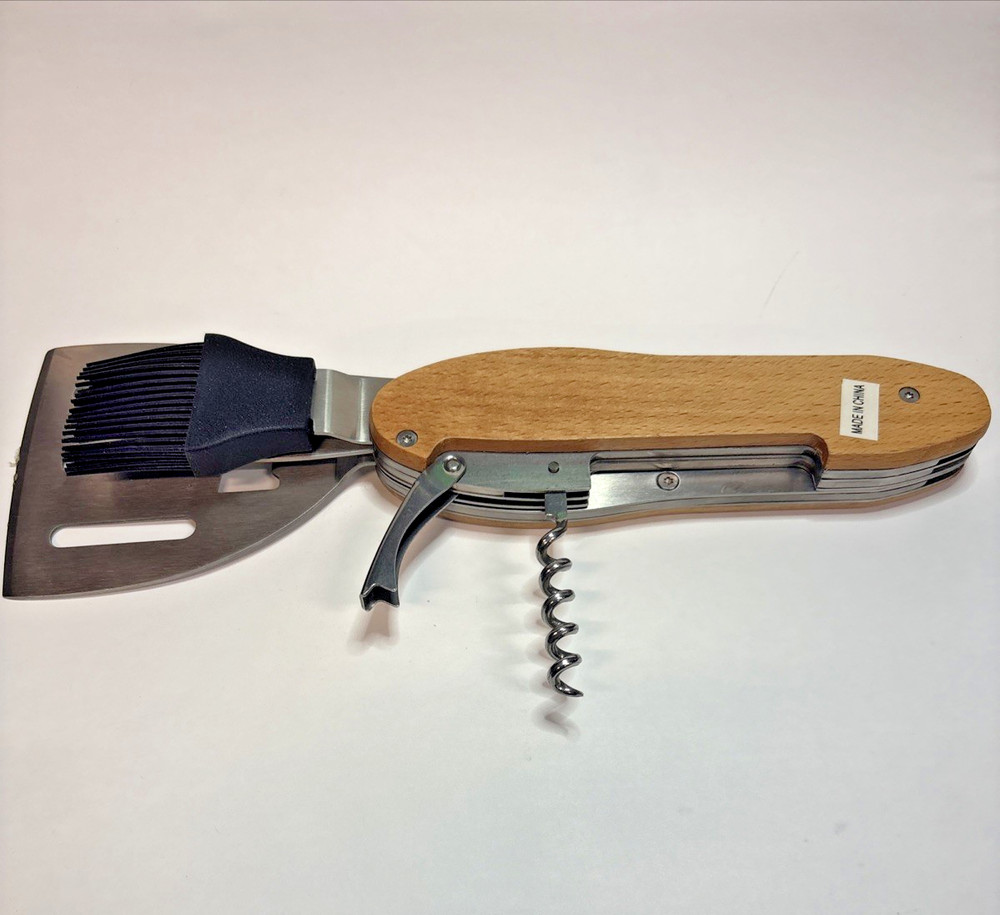 BBQ Multi Tool, BBQ Tool Set 5 in 1 Multifunction Foldable Portable Spatula