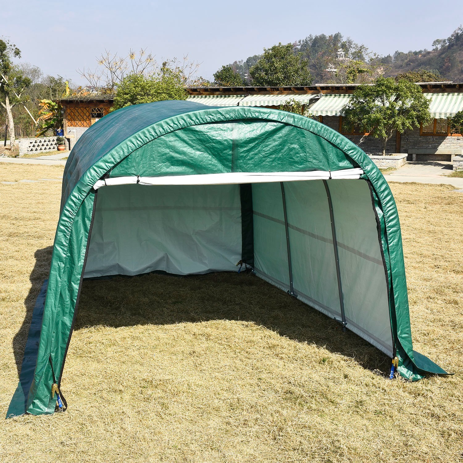 10x15/20ft Carport Heavy Duty Car Tent Garage Canopy Storage Shed Frame & Cover