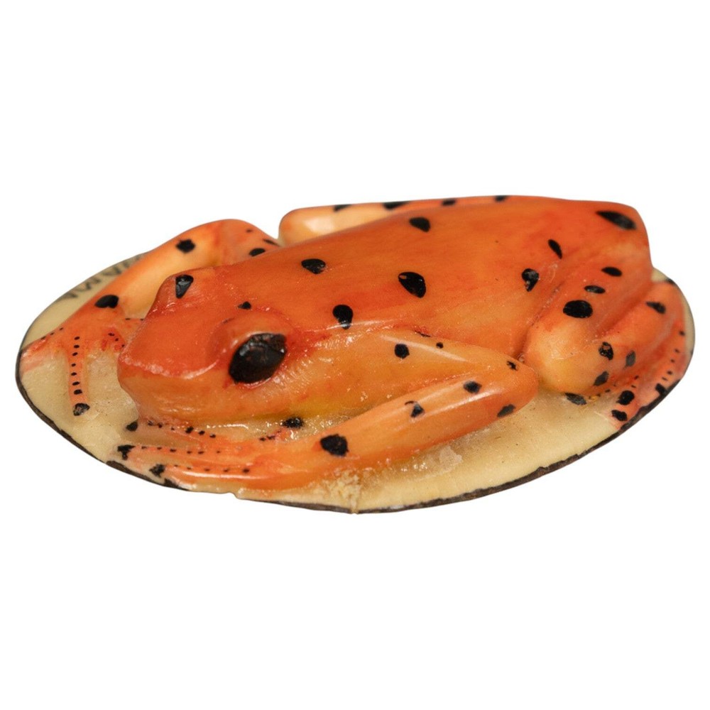 Orange Jungle Frog Tagua Carving