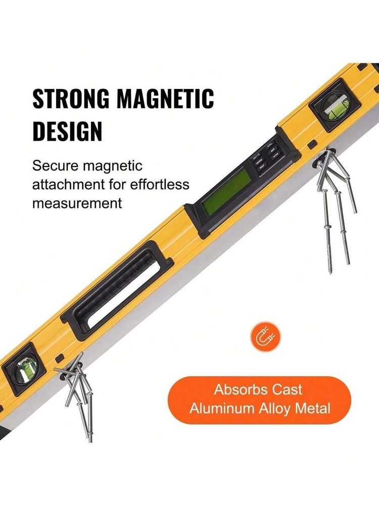 Torpedo level,24-level,featuring anLED-backlit display andbuilt-ingravity sensor
