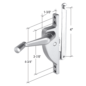 CRL H3549 Left Hand Jalousie Window Operator - 4" Link