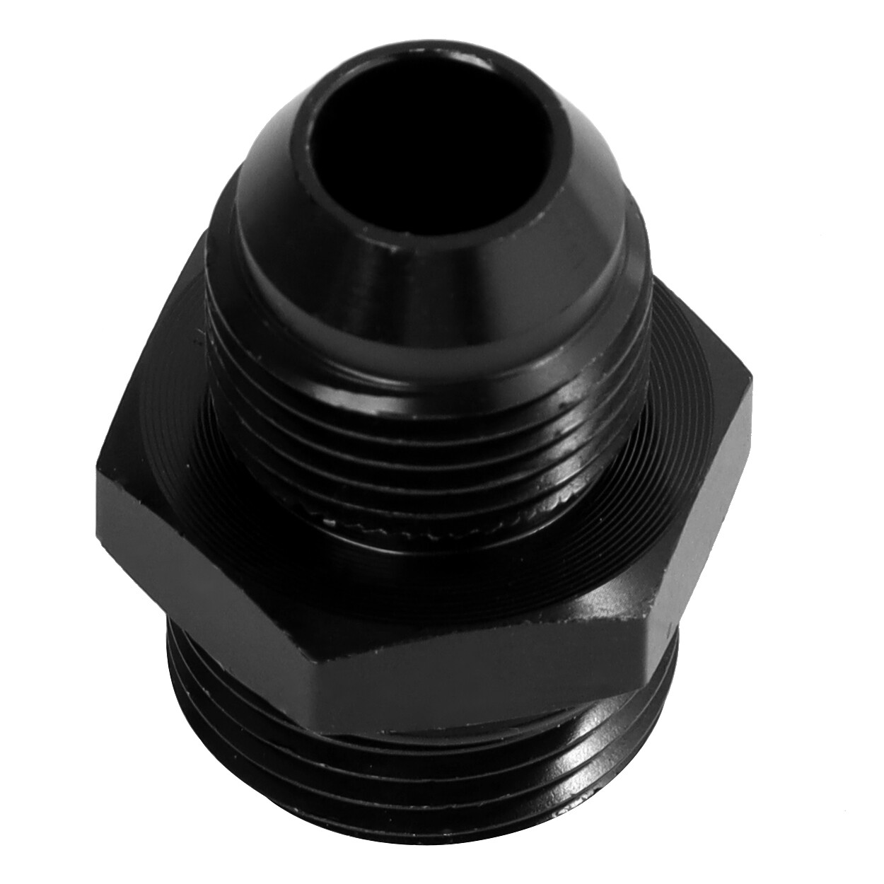 LokoCar 8AN Flare to 10AN ORB Male Fuel Rail Adapter Fitting Black 2Pcs