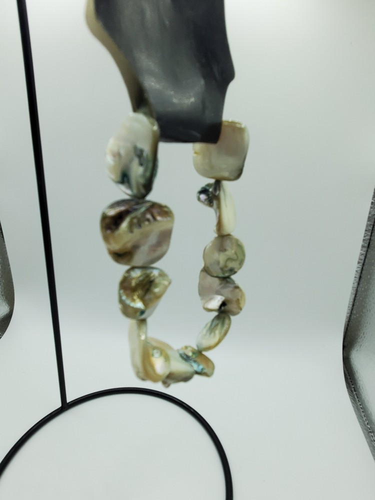 Bracelet Boho Multi Colored Shell Stone Colored Stretch Artisan Vintage JB1