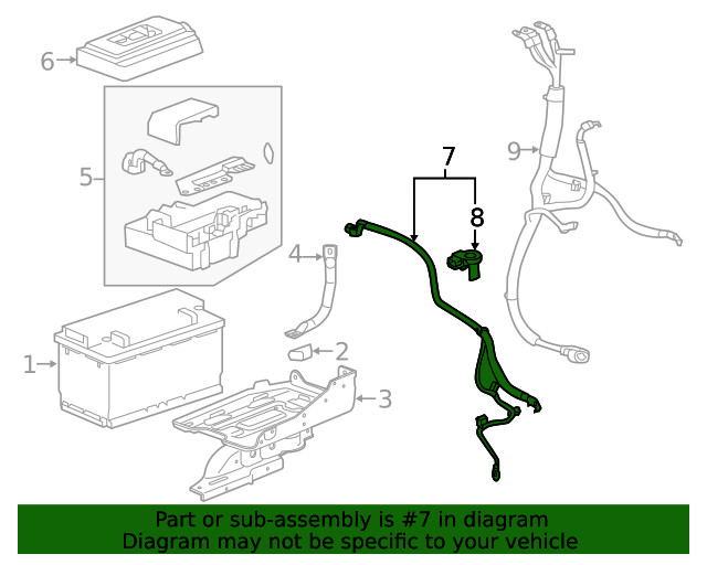 Genuine GM Battery Negative Cable 84634109