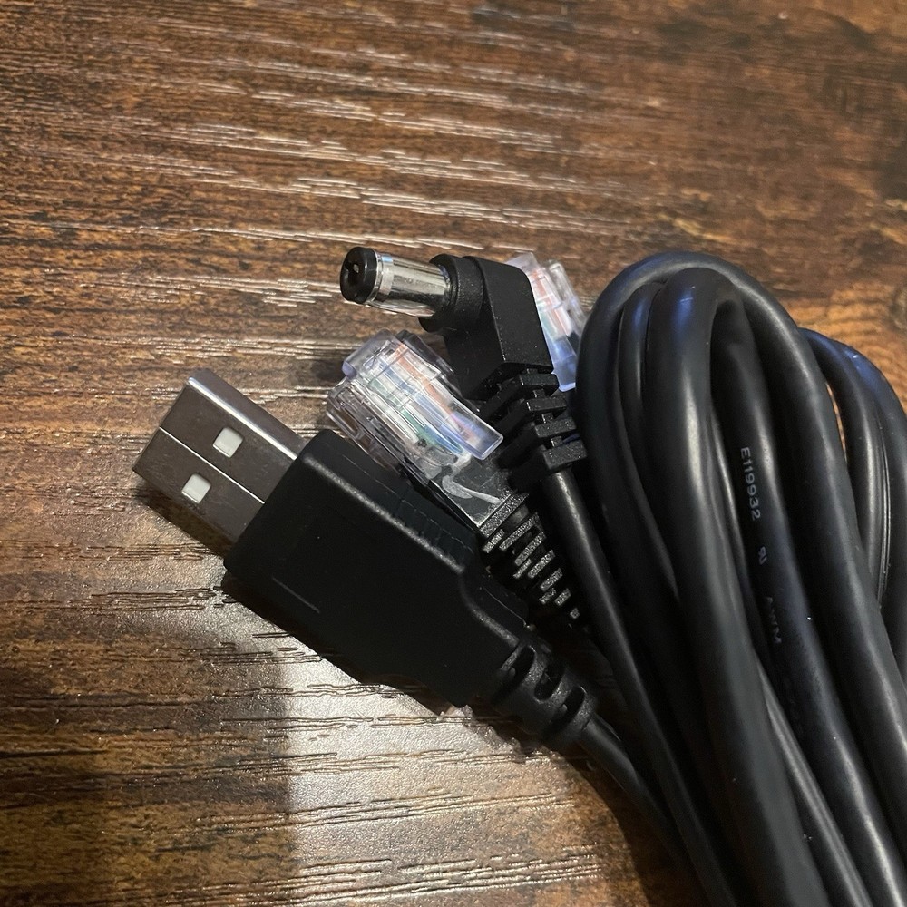 ✅USB to RJ45 Programming Cable w/ DC Power Plug for Radios POS Routers #️⃣0116