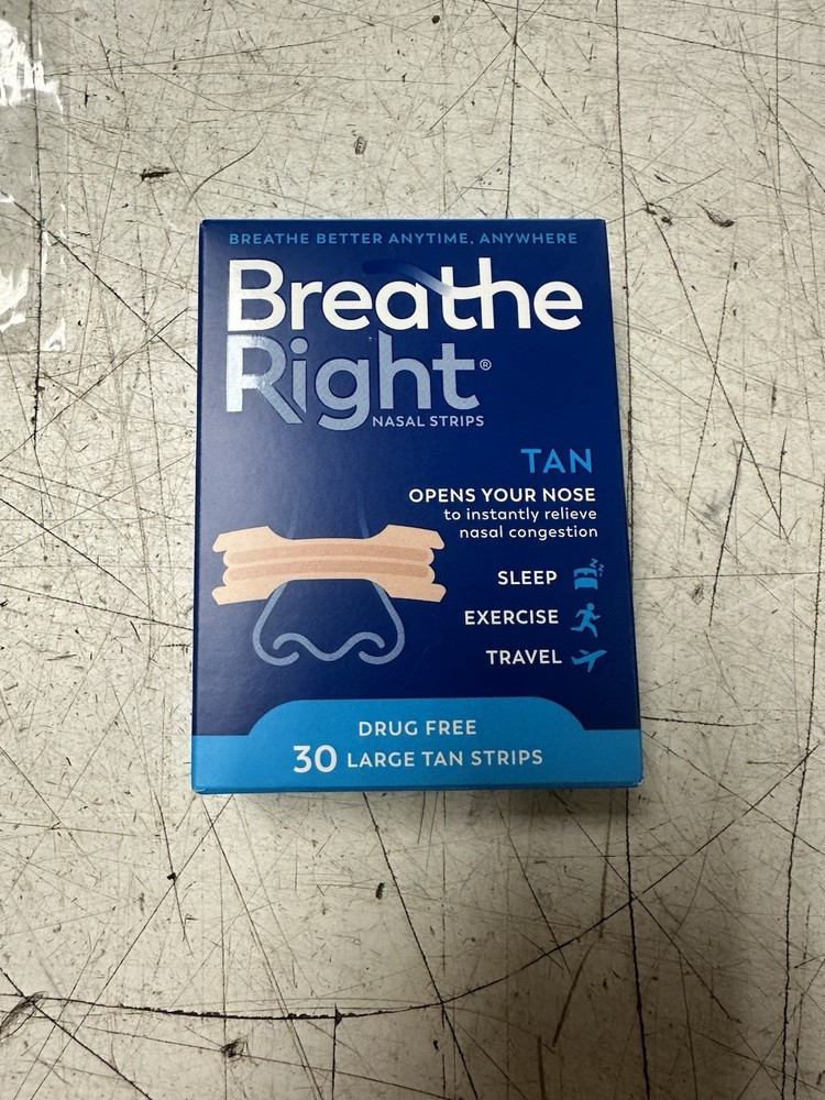 Breathe Right Nasal Strips 30 Large Tan