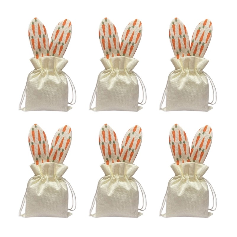Pack of 6 Easters Rabbits Pouches Suitable Toy Decoration Needs