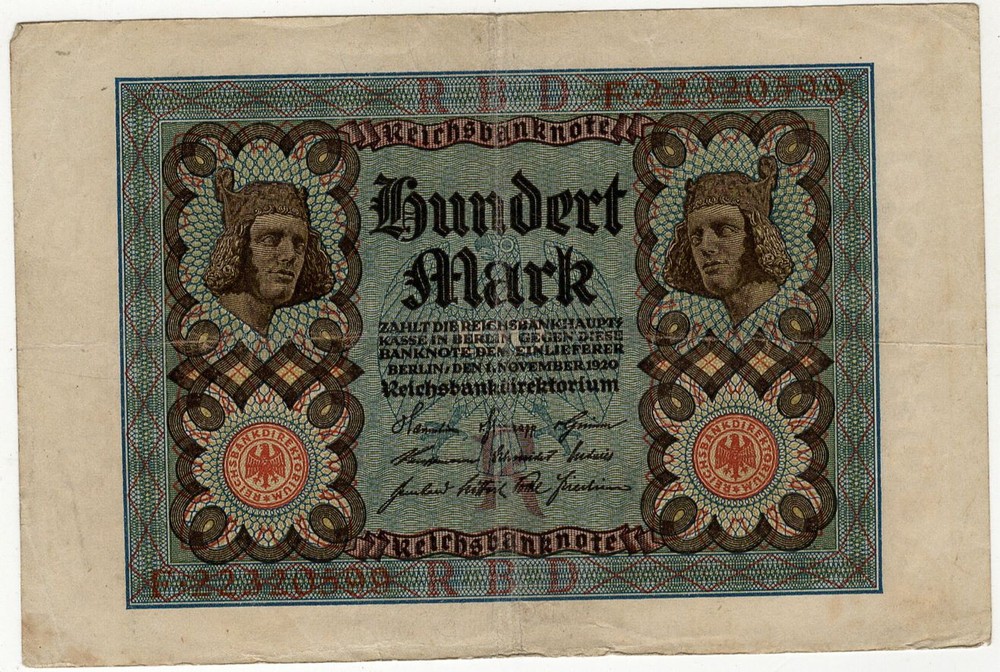 GERMANY 1920 BANKNOTE 100 MARKS