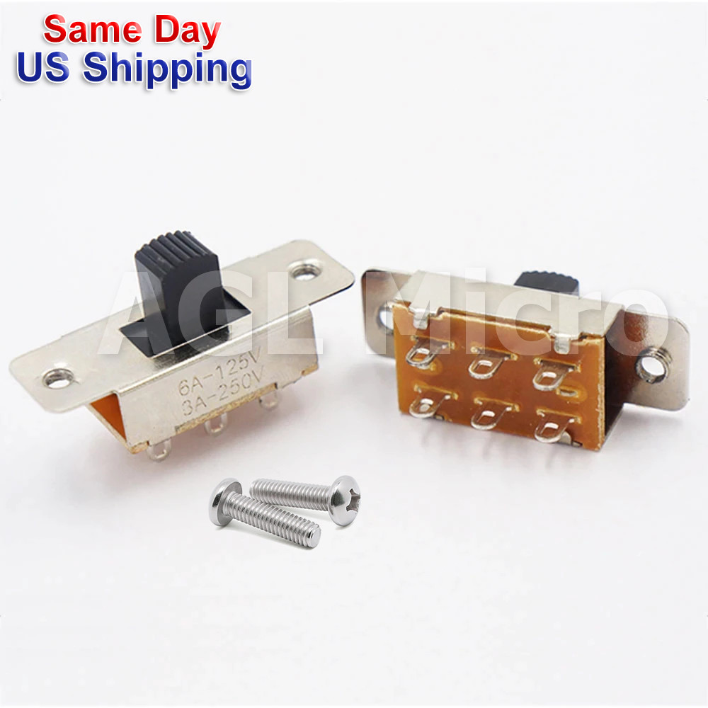 3 Position DPDT 2P3T PCB Panel Slide Switch Replacement for Fender® with screws