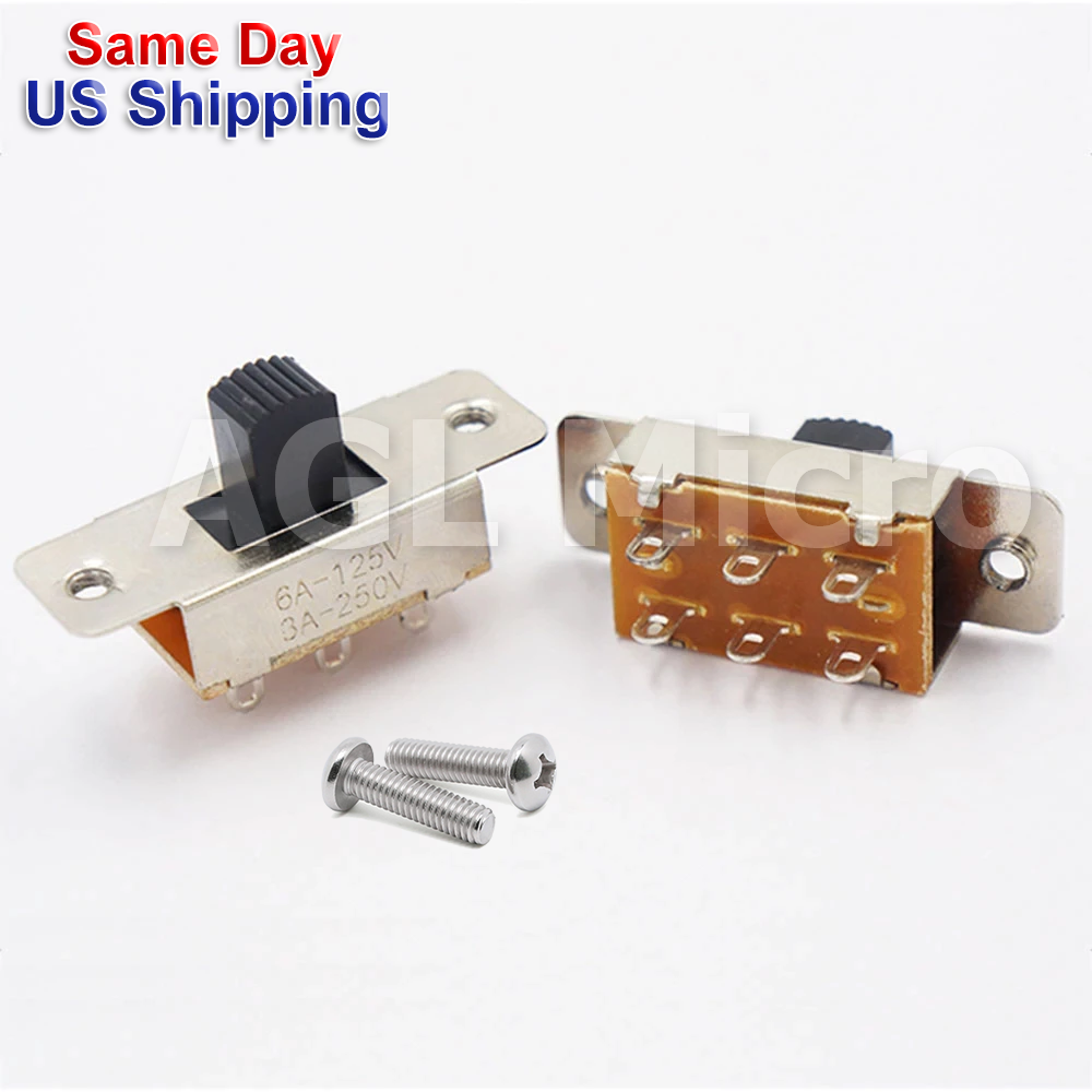 3 Position DPDT 2P3T PCB Panel Slide Switch Replacement for Fender® with screws
