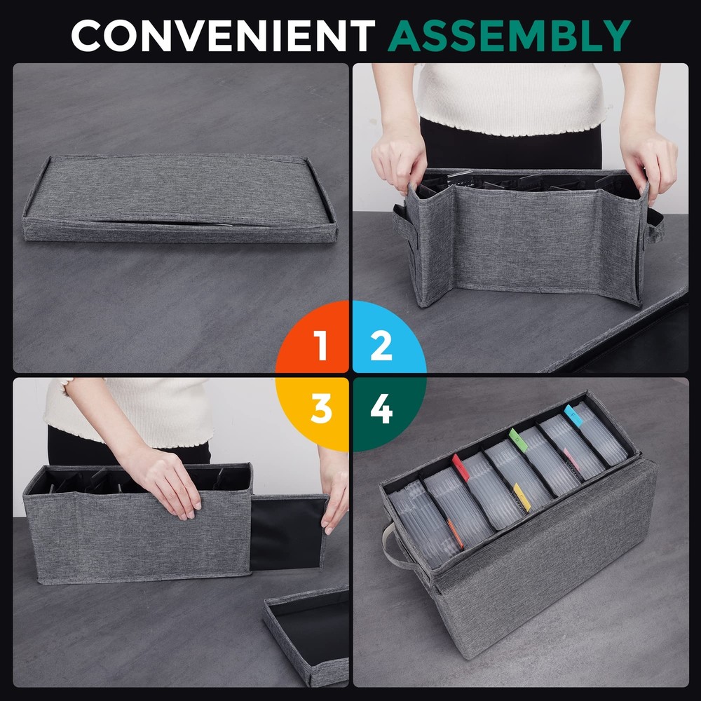 wavetree Cd Storage Box With Lid Practical Cd Case Holder Organizer With Index L
