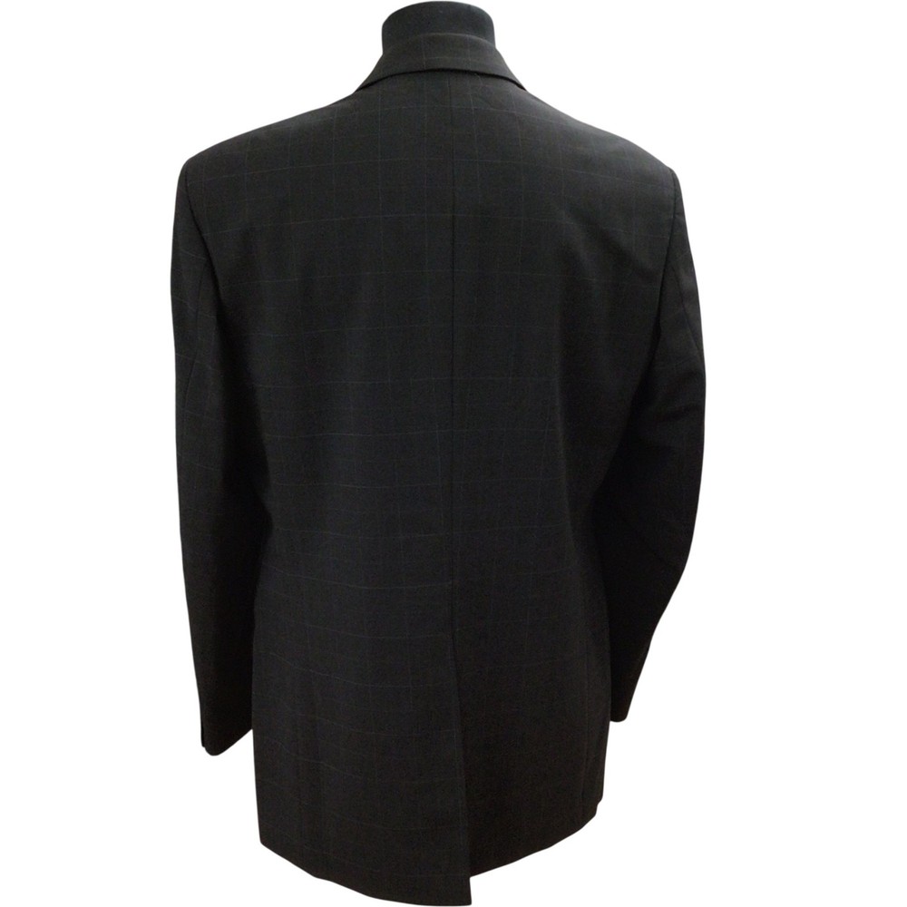 Marks & Spencer Wool Blend Check Suit Jacket Black 40M
