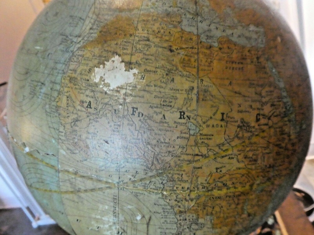 1920'S RAND MCNALLY TERRESTRIAL GLOBE "AS IS "