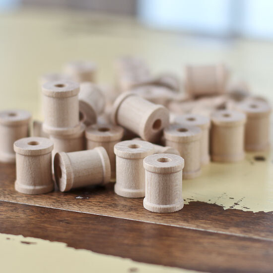 Unfinished 3/4" High Wooden Spools