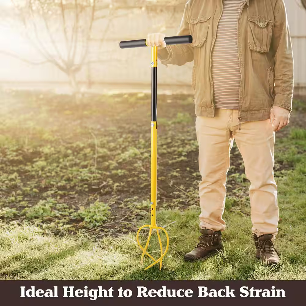 Adjustable Height Manual Hand Tiller
