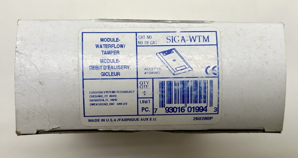 Edwards SIGA-WTM Waterflow Tamper Module NEW!