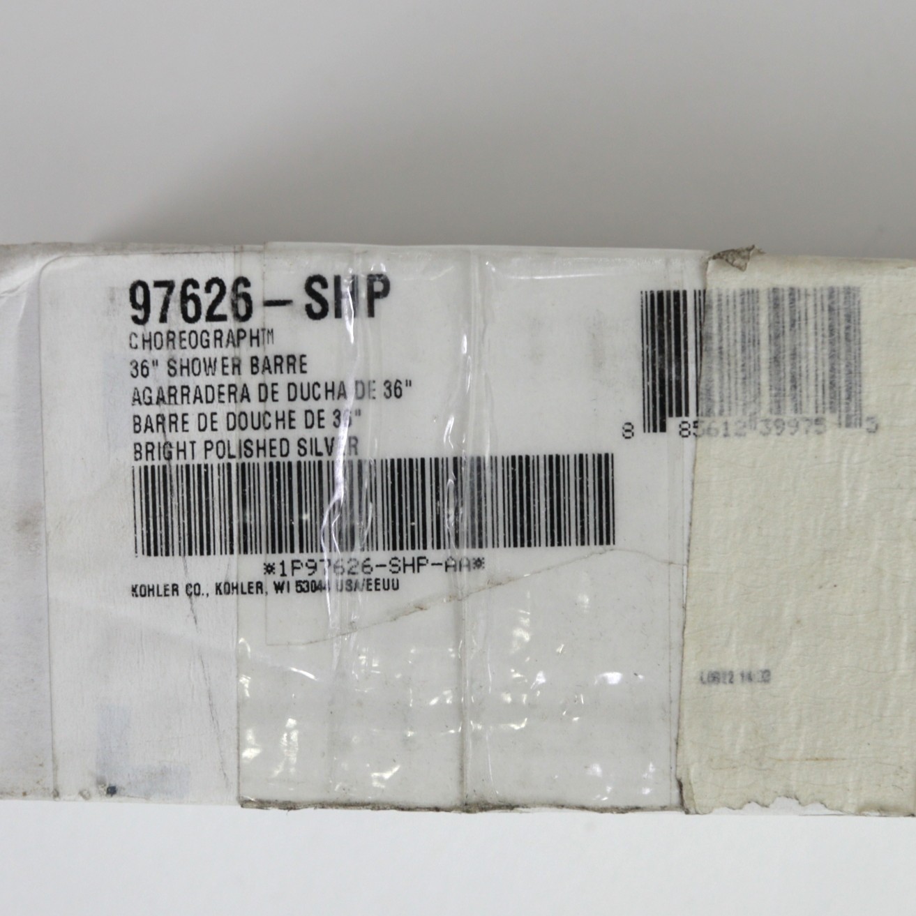 Kohler 97626-SHP 36" Choreograph Shower Barre in Polished Silver, Open Box