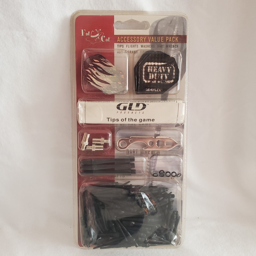 Fat Cat Soft Tip Dart Accessory Value Pack Tips Flights Washers Sealed Pkg Issue