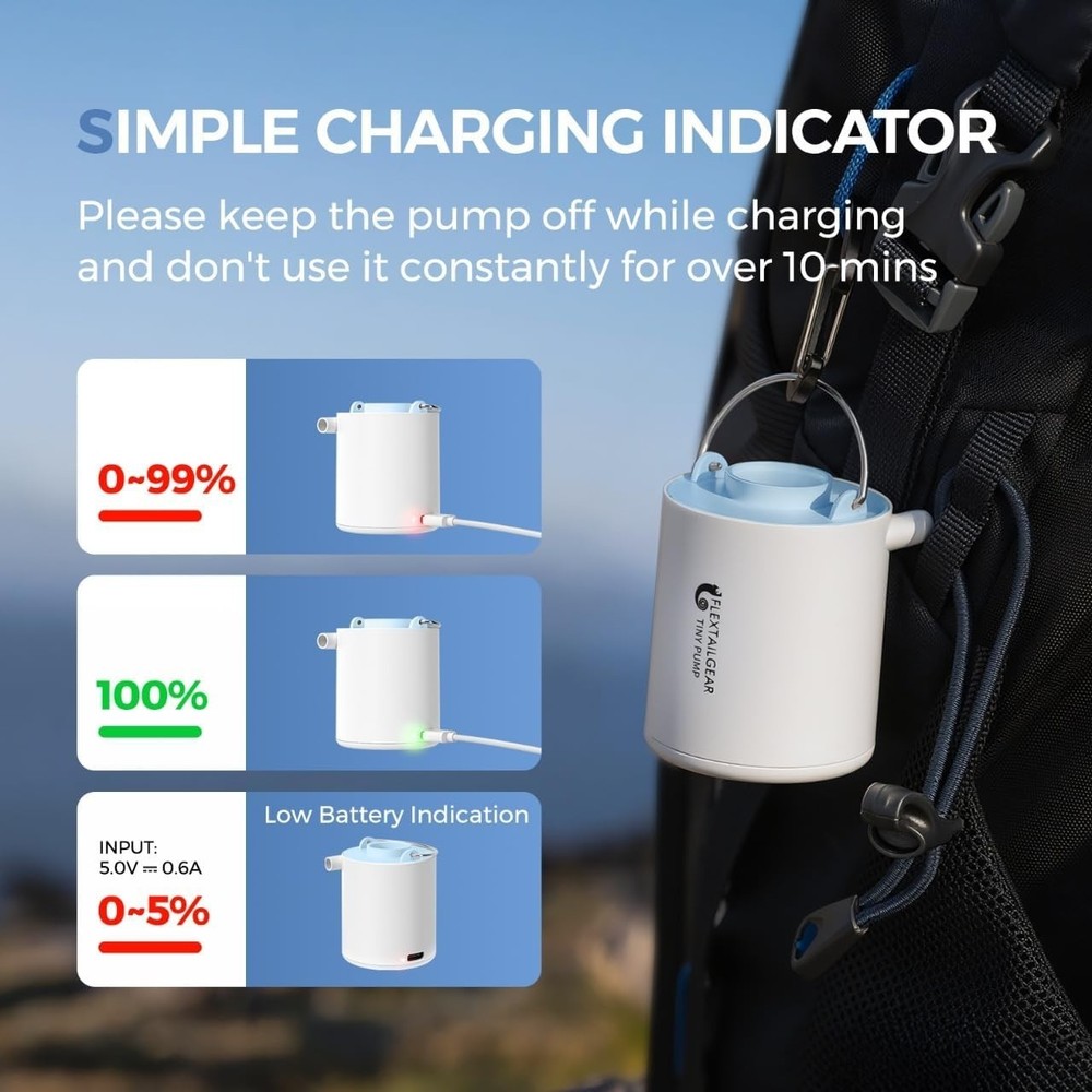 Compact 2.82oz Rechargeable Air Pump - Perfect for Camping & Inflatable Gear