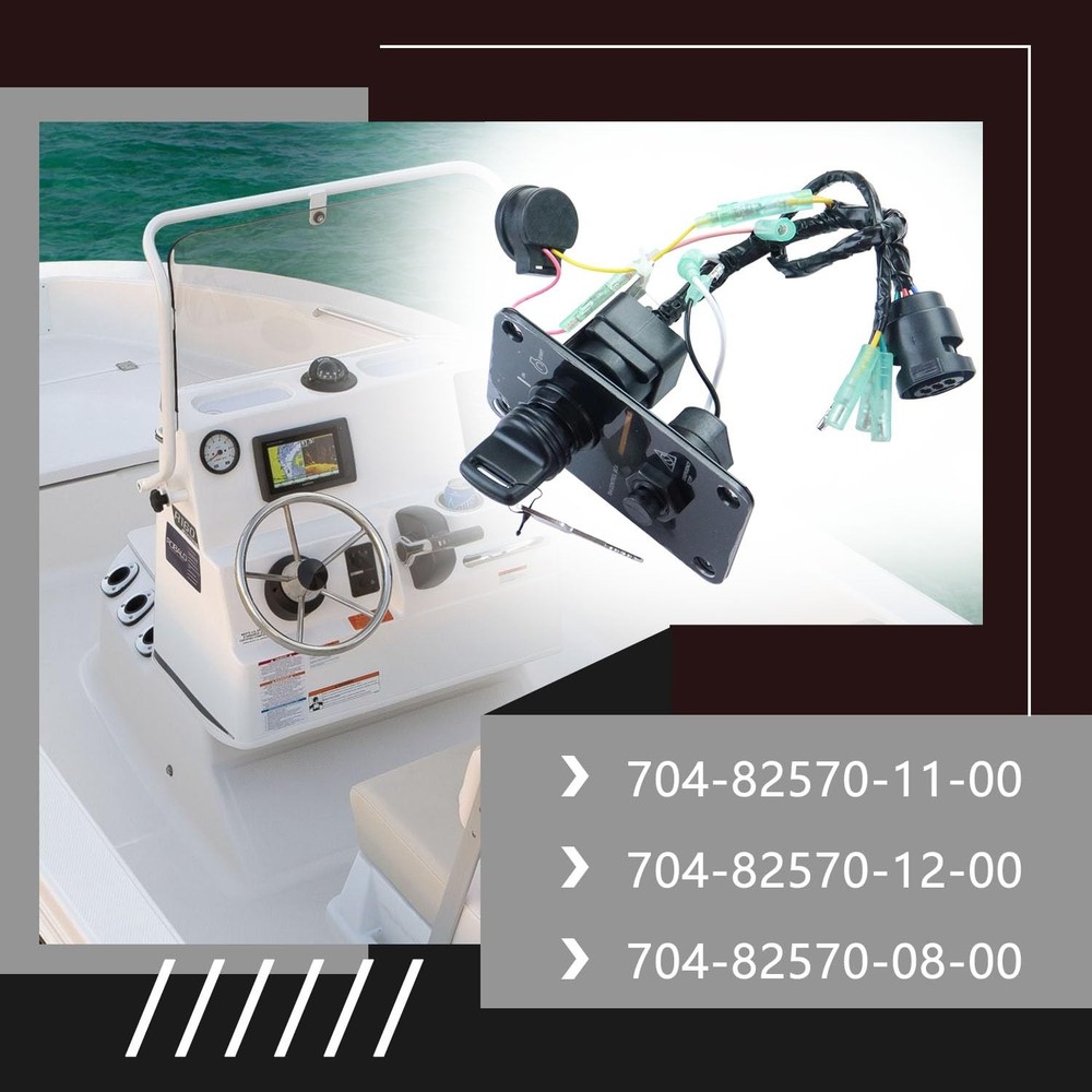 12V Main Switch Panel Single Engine Key Switch Panel Assembly Compatible with Ya