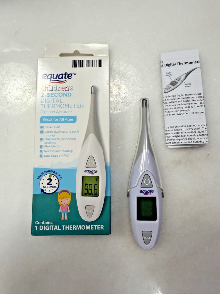 Equate - Children's 2 Second Digital Thermometer, Fast and Accurate - NIB