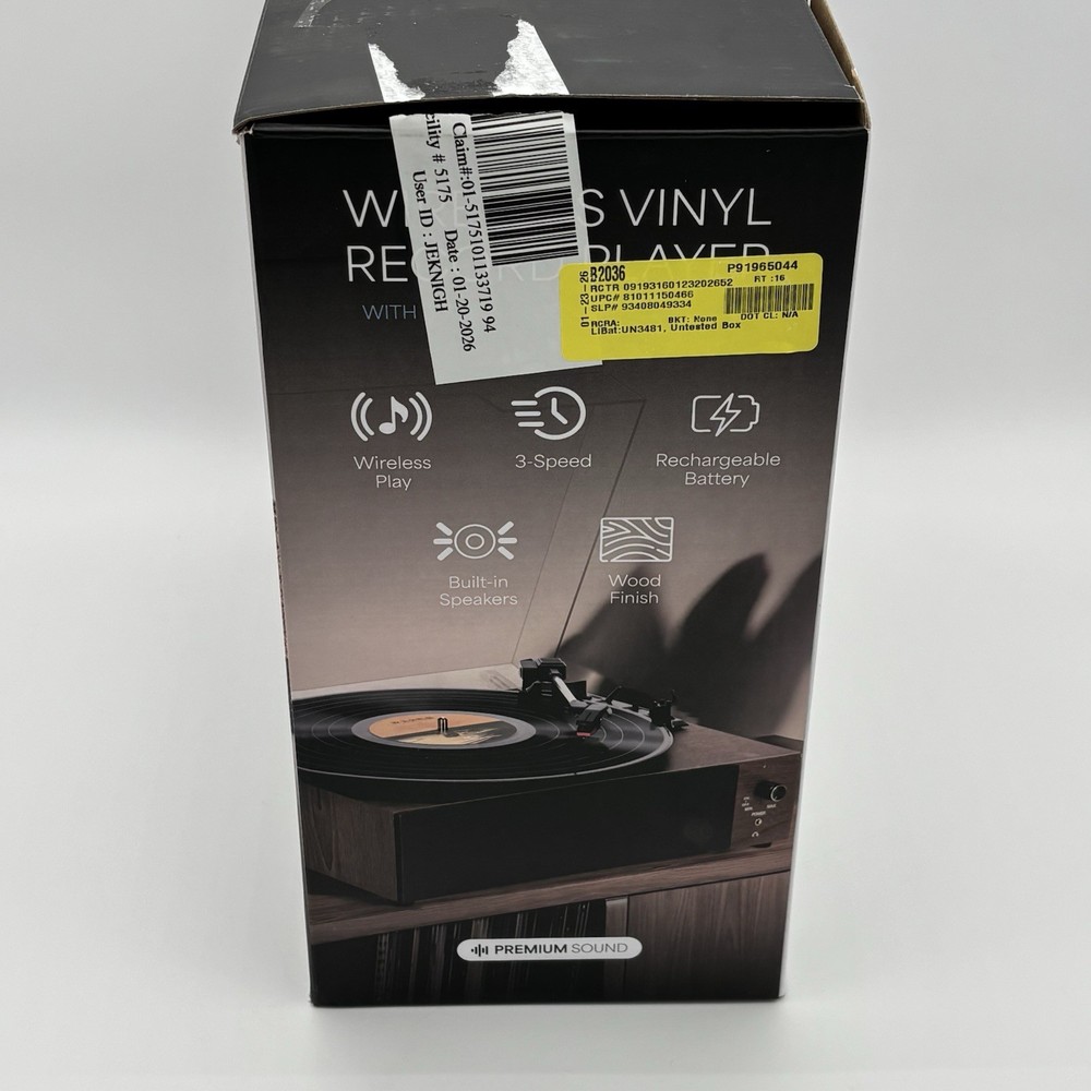 Core Innovations CRTT300 Bluetooth Record Player Turntable – Powers On – Skips